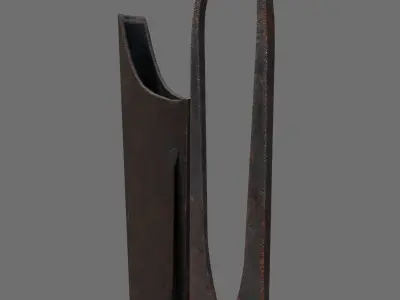 Rusty Forged Scissors  Free low-poly 3D model