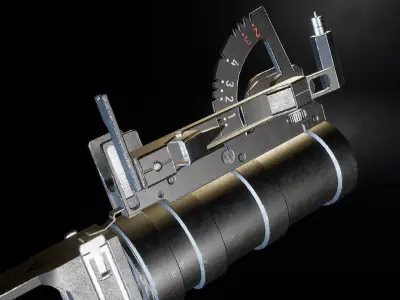 AAA GP-34 Under barrel Grenade Launcher Game Ready PBR Low-poly 3D model