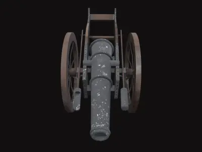 Medieval Cannon V01 New Low-poly 3D model