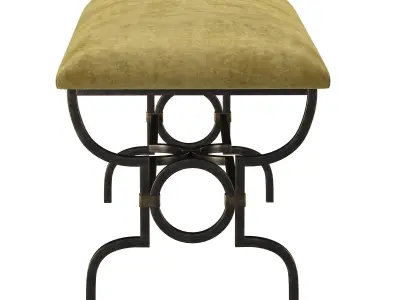 Gilbert Poillerat A Gilt Iron Seat 3D model