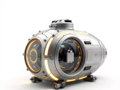 Futuristic Submersible Capsule Model Pack Low-poly 3D model
