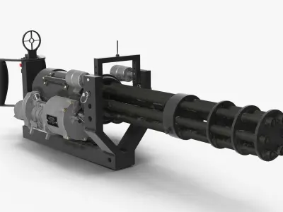 M134 Minigun With Mounting Bracket Collection 3D Model Pack