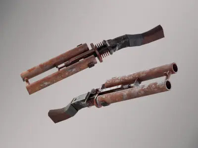 Game Ready Shotgun Low-poly 3D model