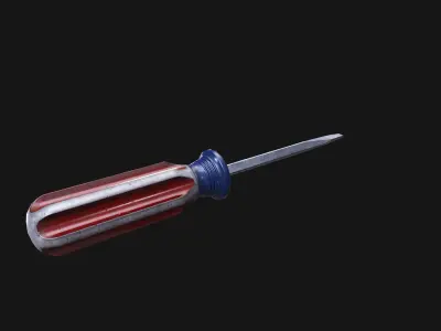 Screwdriver Low-poly 3D model 5