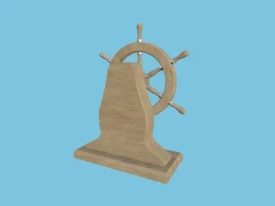 Pirate Ship Wheel 07 - Clear Wood - Helm Interior Parts Low-poly 3D model