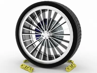 ORTAS CAR WHEEL RIM 87 GAME READY WHEEL RIM TIRE 3D model
