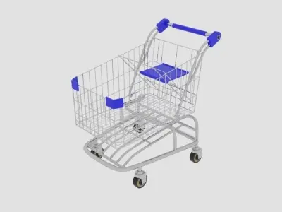 Trolley shopping cart 3D model