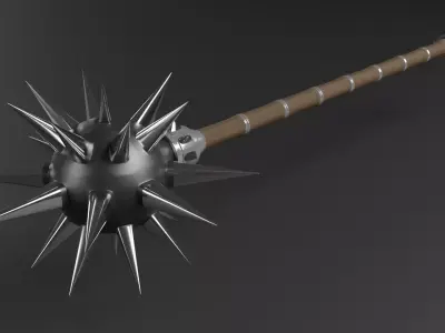 Spiky mace weapon 3D model