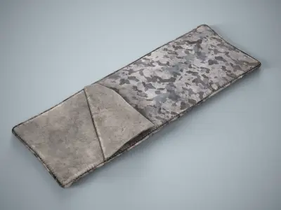 Military Sleeping Bag - Winter Camouflage Bedroll Low-poly 3D model