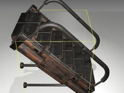 Futuristic Stairs - 5 - Rusty Textures Low-poly 3D model