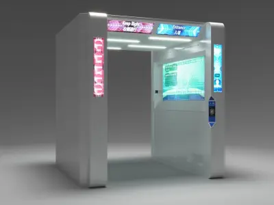 JR contactless biometric fare payments station Low-poly 3D model