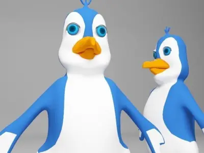 Child penguin Low-poly 3D model