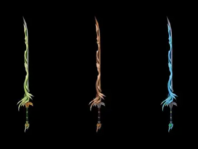 Tempest Katana Low-poly 3D model