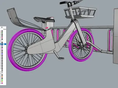Bicycle and Rack 3D model