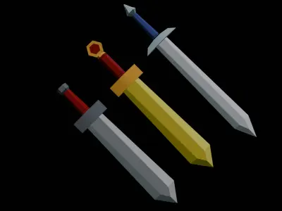Stylized Cartoon Swords Low-poly 3D model