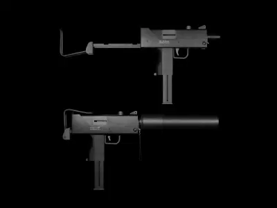 Mac-10 Low-poly 3D model