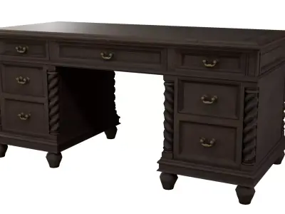 Desk - Antique Desk 3D Lowpoly model Low-poly 3D model