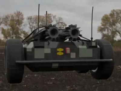 UGV Ratel S kamikaze drone  Low-poly 3D model