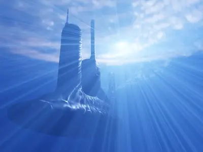 Aquapunk Submarine Refinery Low-poly 3D model