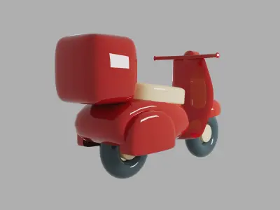 Pizza delivery red bike  3D model