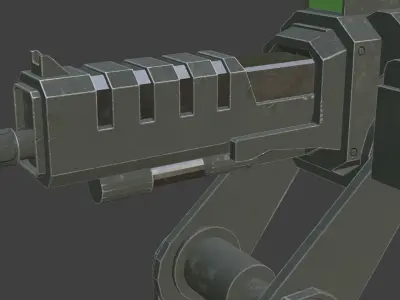 Machine Gun Turrent low poly PBR for game ready Low-poly 3D model