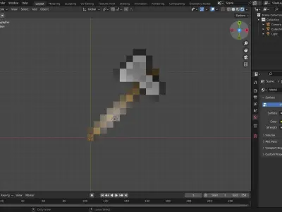 Minecraft axe Free low-poly 3D model