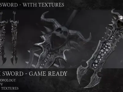 Death sword Low-poly 3D model
