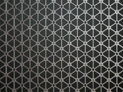 Triangular Geometric Metal Mesh Plate PBR Seamless Texture
