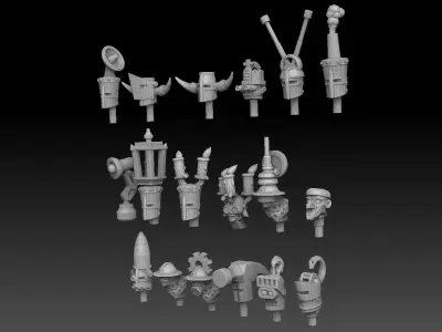 Steampunk Head Megapack 3D print model