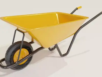 wheelbarrow garden tool Low-poly 3D model