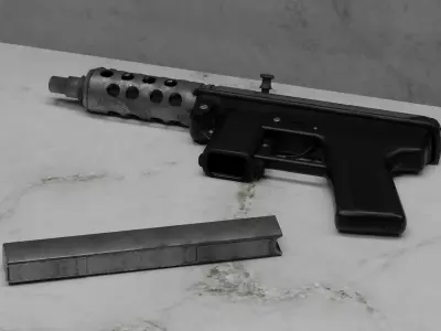 Tec 9 Stylized Gun Submachine gun Low-poly 3D model