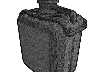 Military Style Water Canteen Bottle Low-poly 3D model