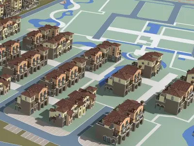 Villa residential area in china 3D model