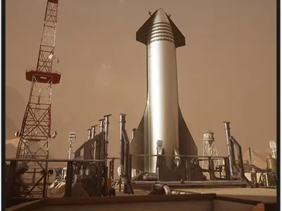 Starship Mars Environment  75 Assets Low-poly 3D model