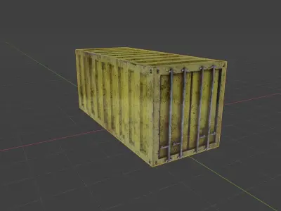 simple low poly cargo container 6m lenght game assets  Low-poly 3D model