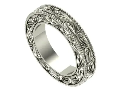 Vintage Engraved Wedding Band  3D print model