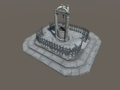Old Gardenwell Low-poly 3D model