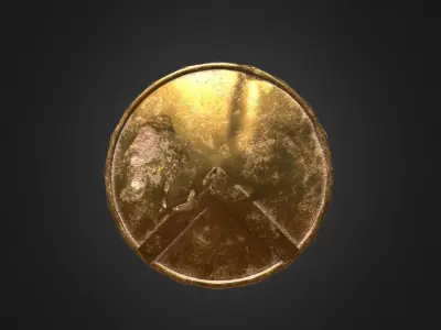 Spartan shield Low-poly 3D model buy