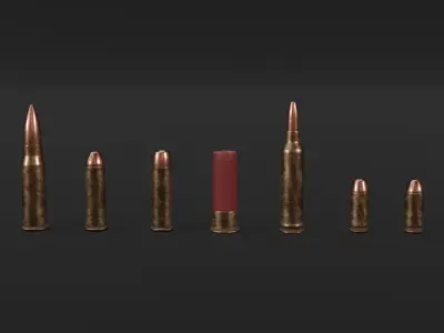 Bullets Low-poly 3D model