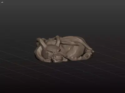 Stylized Sleeping Dragon Free 3D model