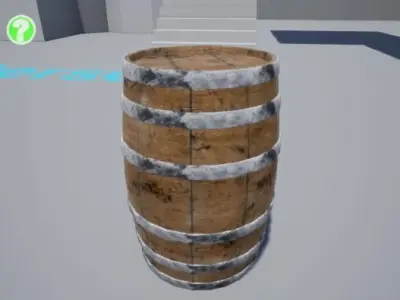 Old Wooden Barrel Low-poly 3D model purchase