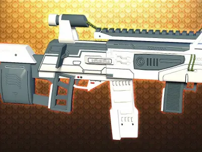 Futuristic Assault Rifle Low-poly 3D model buy