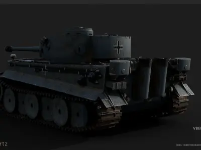 PanzerKampfWagen-VI TIger I ausf-H Low-poly 3D model