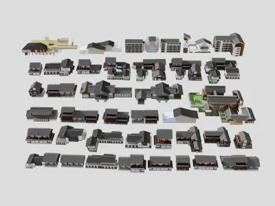 Commercial Residences Low-poly 3D model