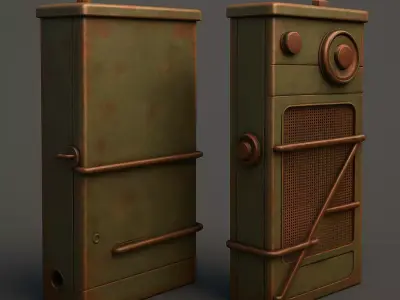 Retro Industrial Radio Receiver 3D Model 3D model