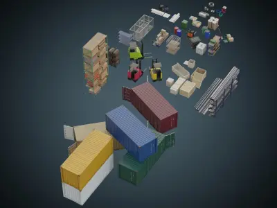 Warehouse Props Collection 1B 3D Model Pack