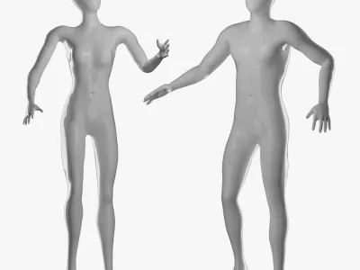 Rigged Male and Female Mannequin 02 3D model