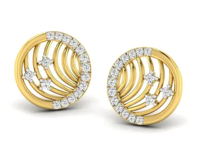 Fashion jewelry style unique earrings 3D print model