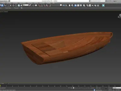 Wooden boat 3D model 5