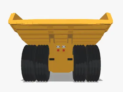 Voxel Mining Dump Truck Low-poly 3D model